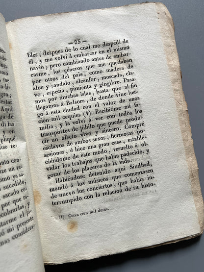 Libro de: Sinbad el marino, M. Galland (primera edición) - Barcelona, 1846