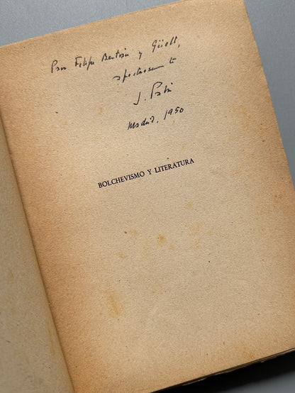 Libro de: Bolchevismo y literatura, Jesús Pabon (firmado) - Antonio Zuñiga Editor, 1949