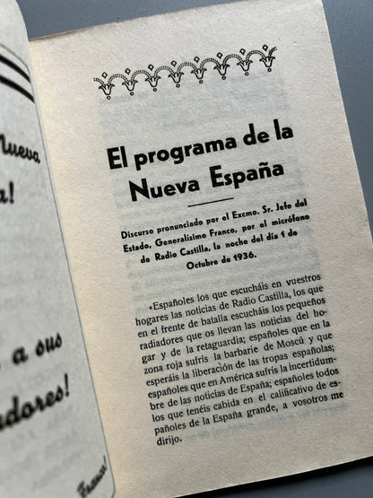 Libro de: Dos discursos históricos. Generalísimo Franco (Guerra Civil) - Ediciones Fermat, 1937