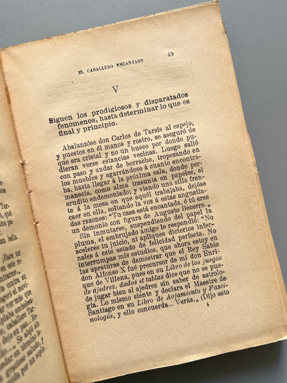 Libro de: El caballero encantado, Benito Pérez Galdós - Perlado, Páez y Compañía, 1909