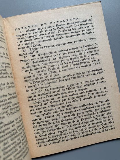 Libro de: Estatut de Catalunya,. Estatuto de Cataluña - Editorial Orbis, 1932