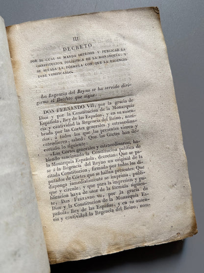 Libro de: Constitución política de la monarquía española, Cádiz 1812 - Barcelona, 1836