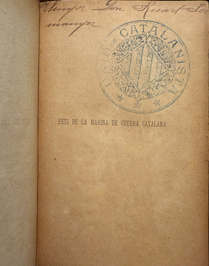 Libro de: Fets de la marina de guerra catalana, Francesch Rodón y Oller - Imprempta La Renaixensa, 1898