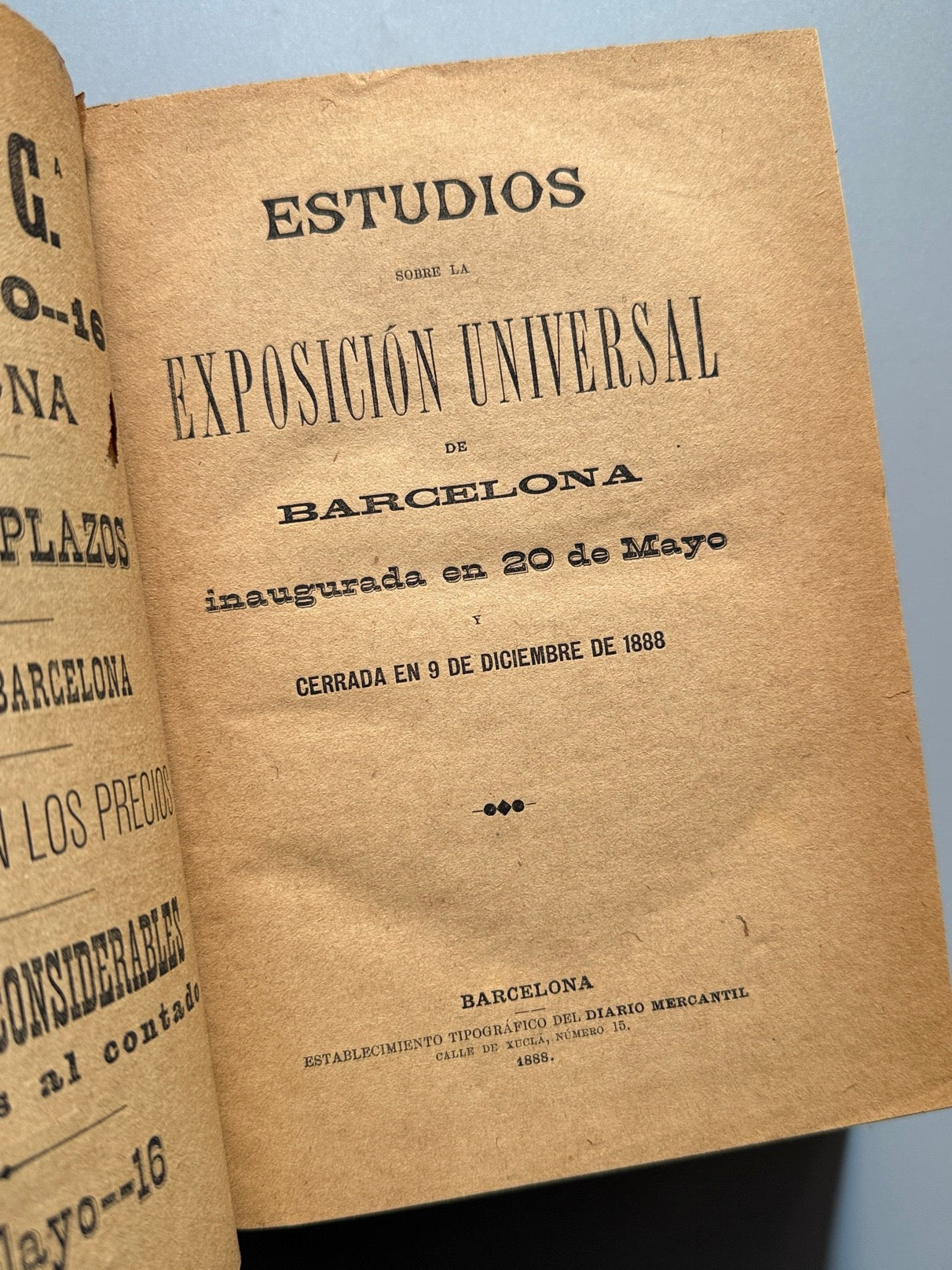 Libro de: Estudios completos sobre la Exposición Universal Barcelona 1888, El Diario Mercantil, 1888