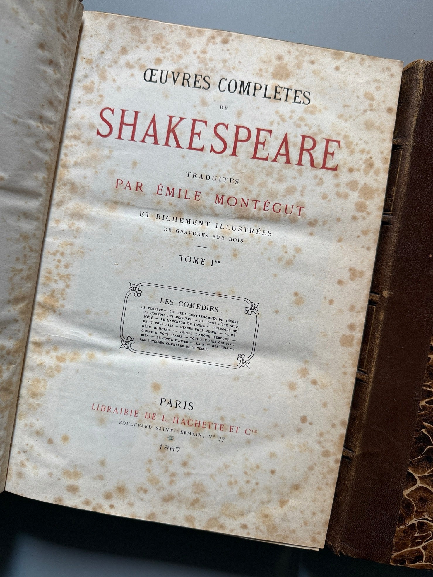 Libro de: Ouvres completes de Shakespeare - Libraire de L. Hachette et Cie, 1867-1870