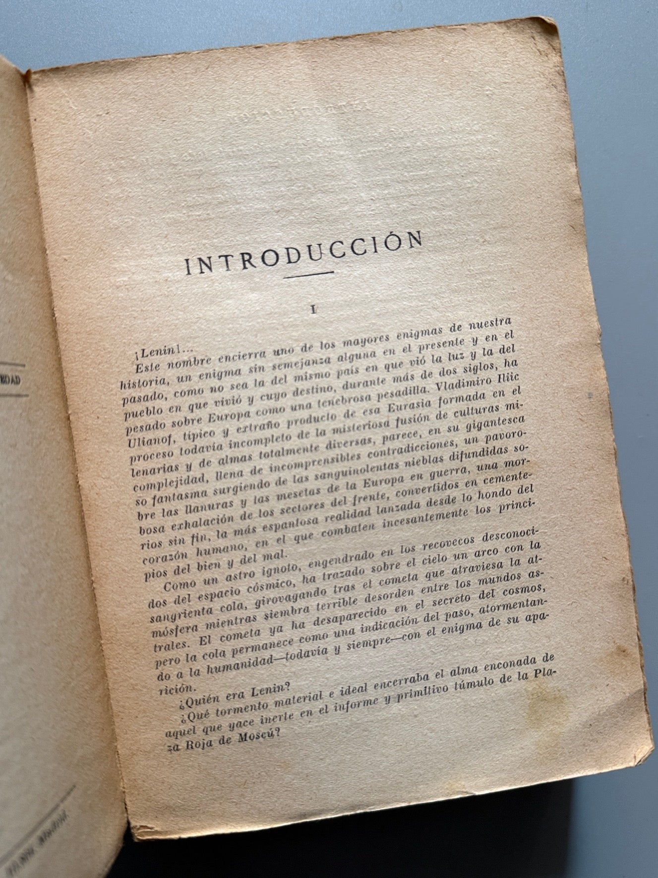 Libro de: Lenin, F. Ossendowski (biografía ficticia anticomunista)- M. Aguilar, 1930