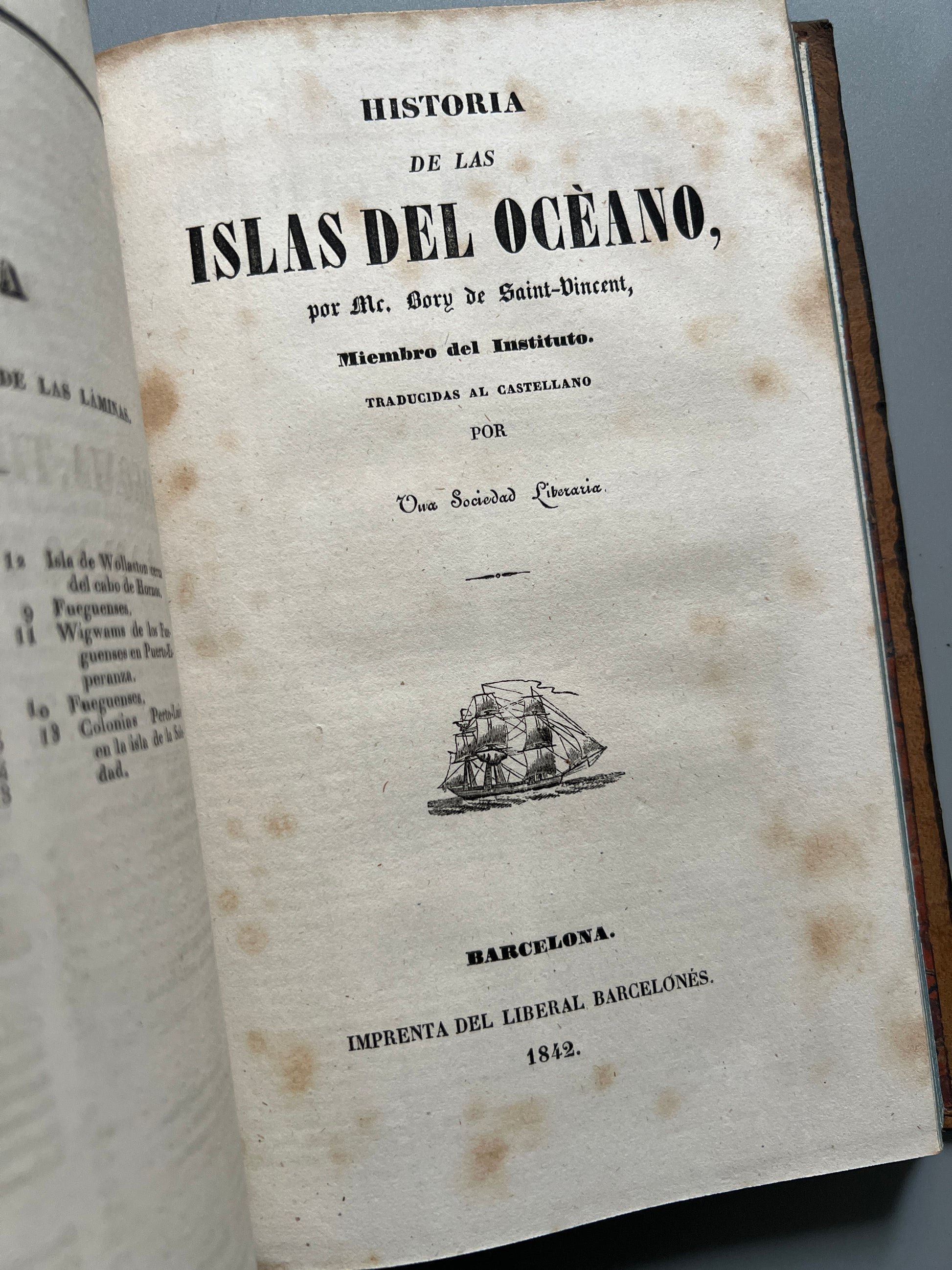 Libro de: Historia de la Patagonia, Tierra de fuego é Islas Malvinas, Federico Lacroix - Barcelona, 1841