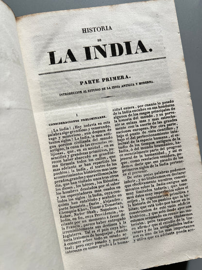 Libro de: Historia de la India, Jawciguy - Imprenta del Imparcial, 1845