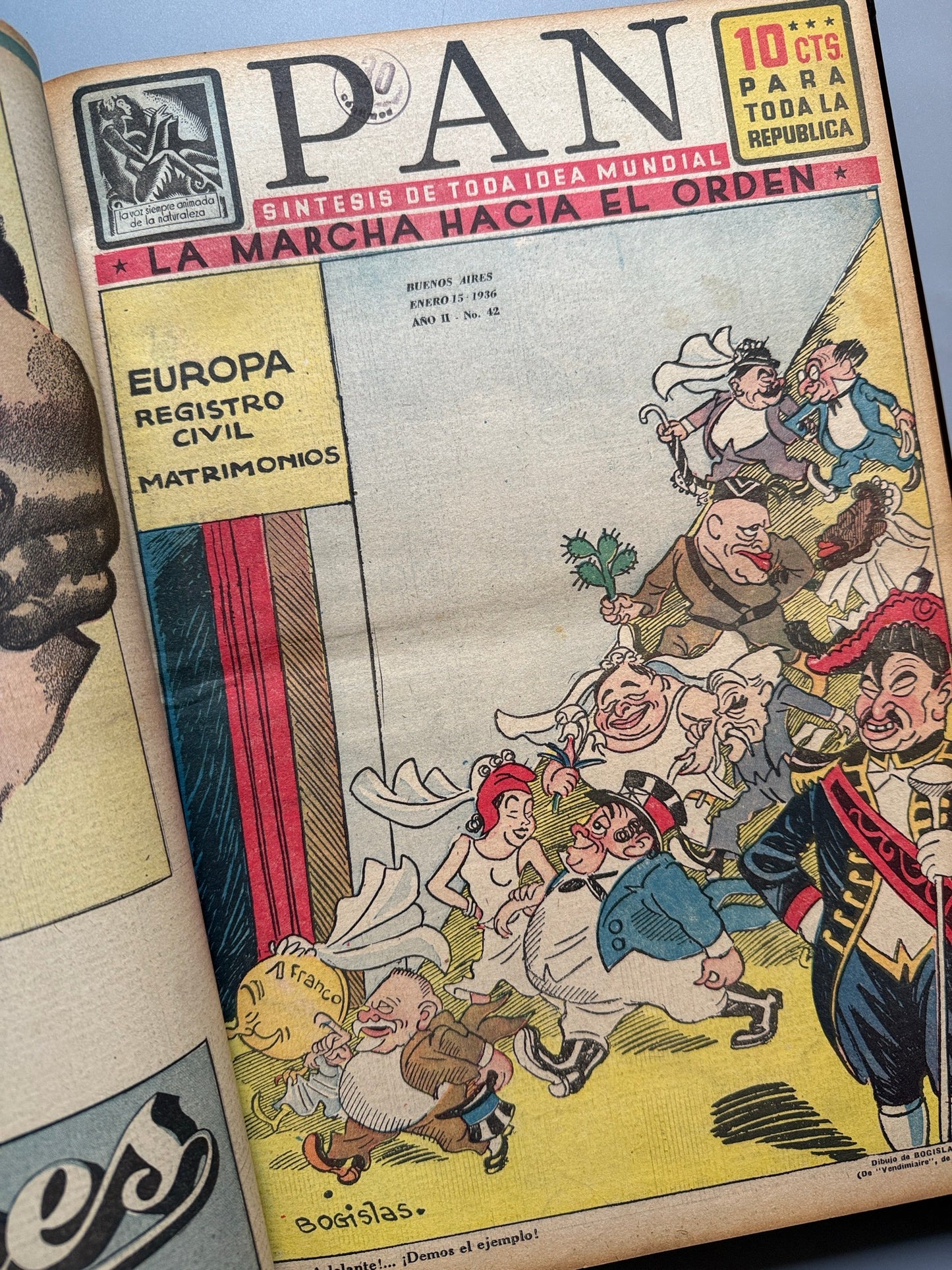 Libro de: Pan. Síntesis de toda idea mundial encuadernada, 10 enero - 25 marzo 1936 (12 números), Buenos Aires