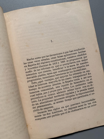 Libro de: La democracia indígena y la democracia de relumbrón, Andrés Borrego - Madrid, 1881