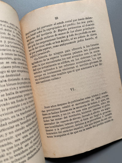 Libro de: La democracia indígena y la democracia de relumbrón, Andrés Borrego - Madrid, 1881