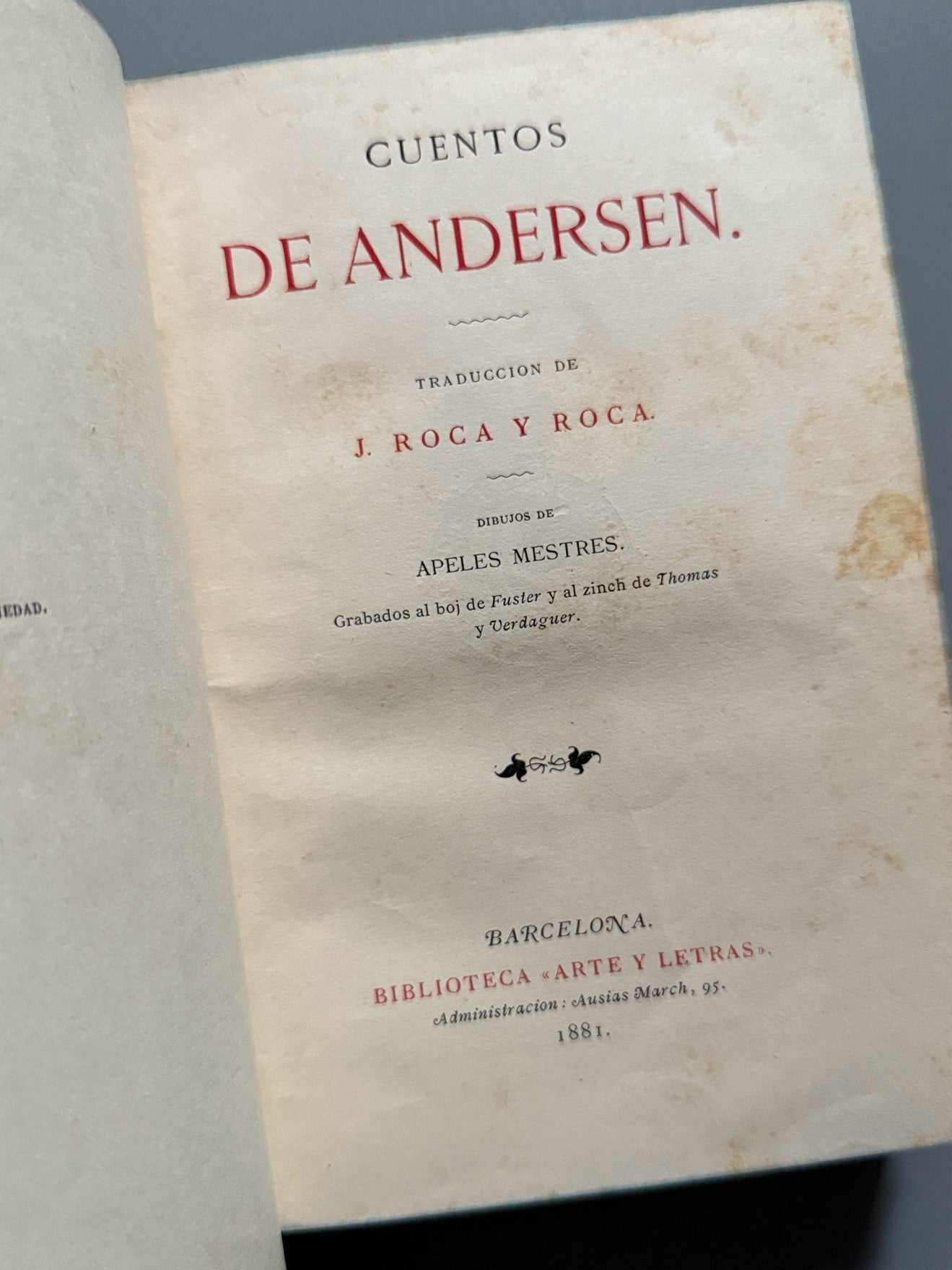 Libro de: Cuentos de Andersen, Hans Christian Andersen - Biblioteca Arte y Letras, 1881