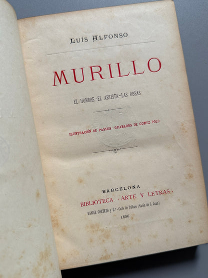 Libro de: Murillo, Luis Alfonso - Biblioteca Arte y Letras, 1886