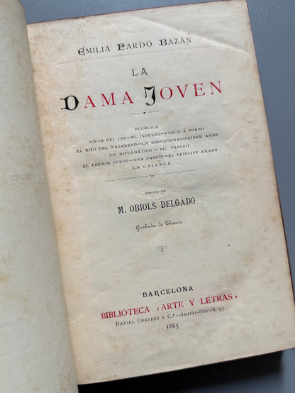 Libro de: La dama jovén, Emilia Pardo Bazán - Biblioteca Arte y Letras, 1885