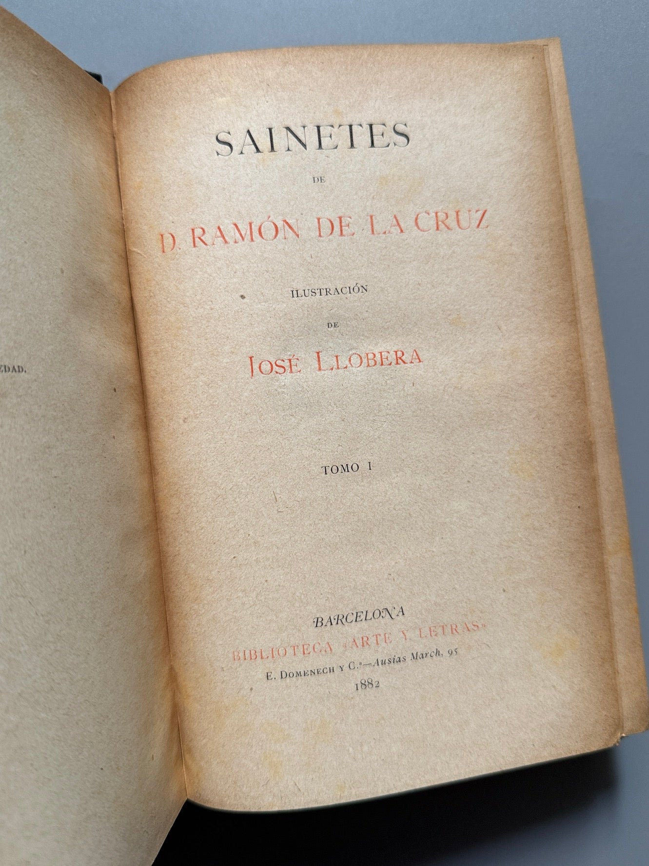 Libro de: Sainetes, Ramón de la Cruz - Biblioteca Arte y Letras, 1882