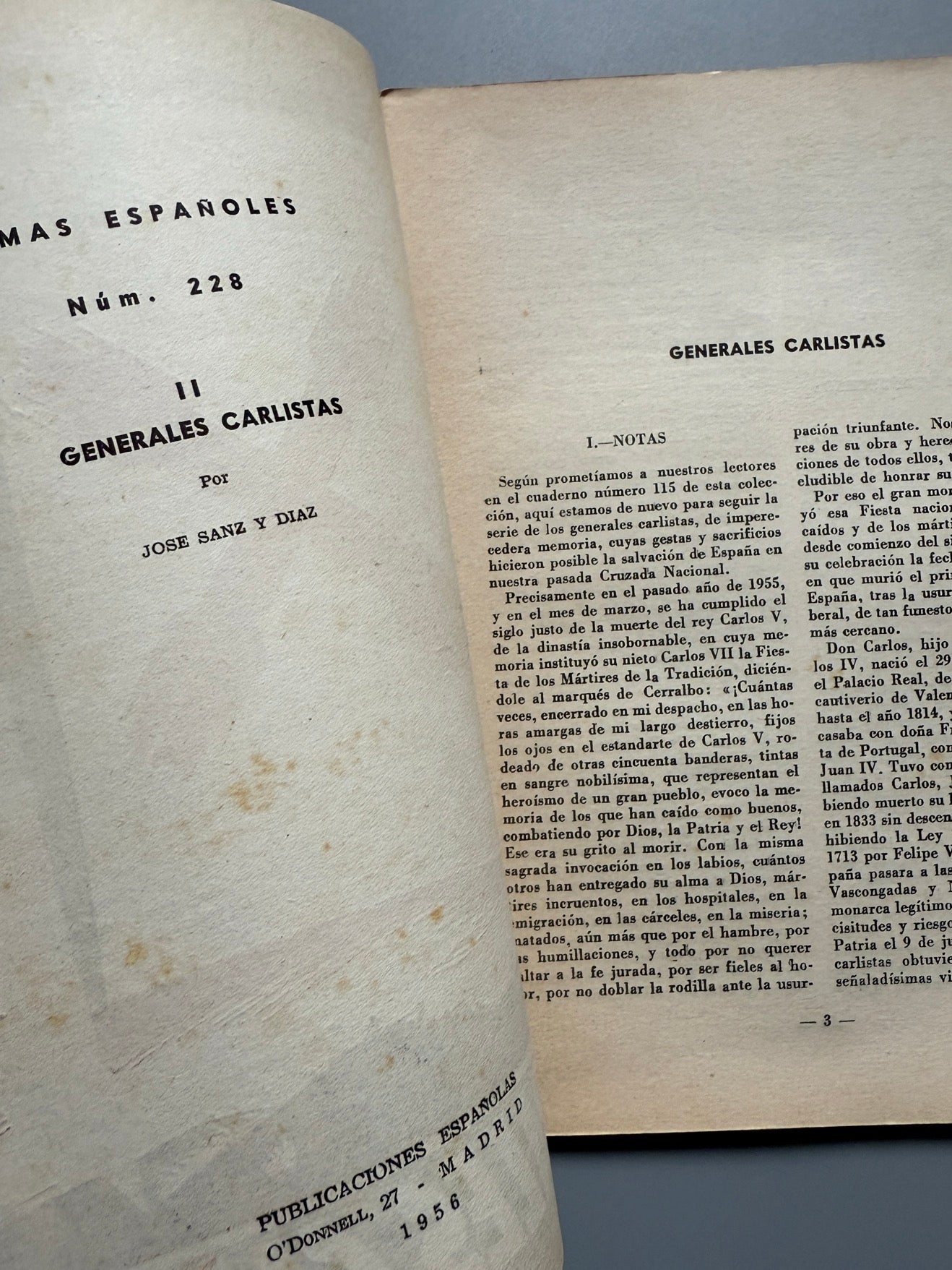 Libro de: Generales carlistas, José Sanz y Diaz - Publicaciones españolas, 1956-1959