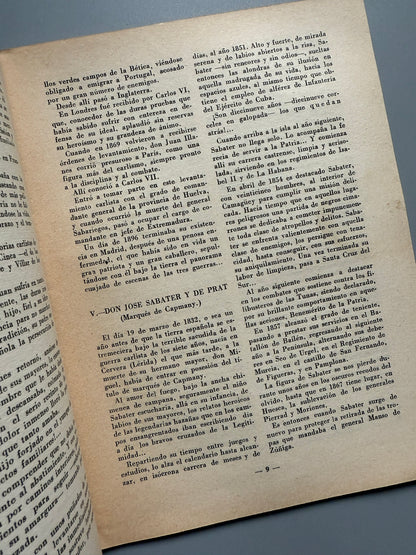 Libro de: Generales carlistas, José Sanz y Diaz - Publicaciones españolas, 1956-1959