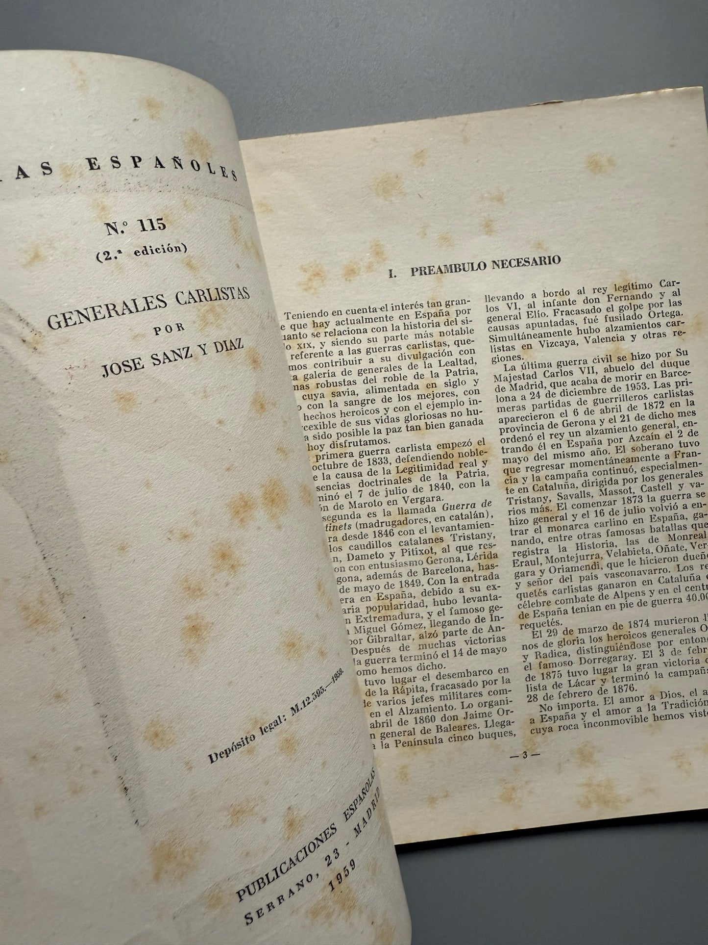 Libro de: Generales carlistas, José Sanz y Diaz - Publicaciones españolas, 1956-1959