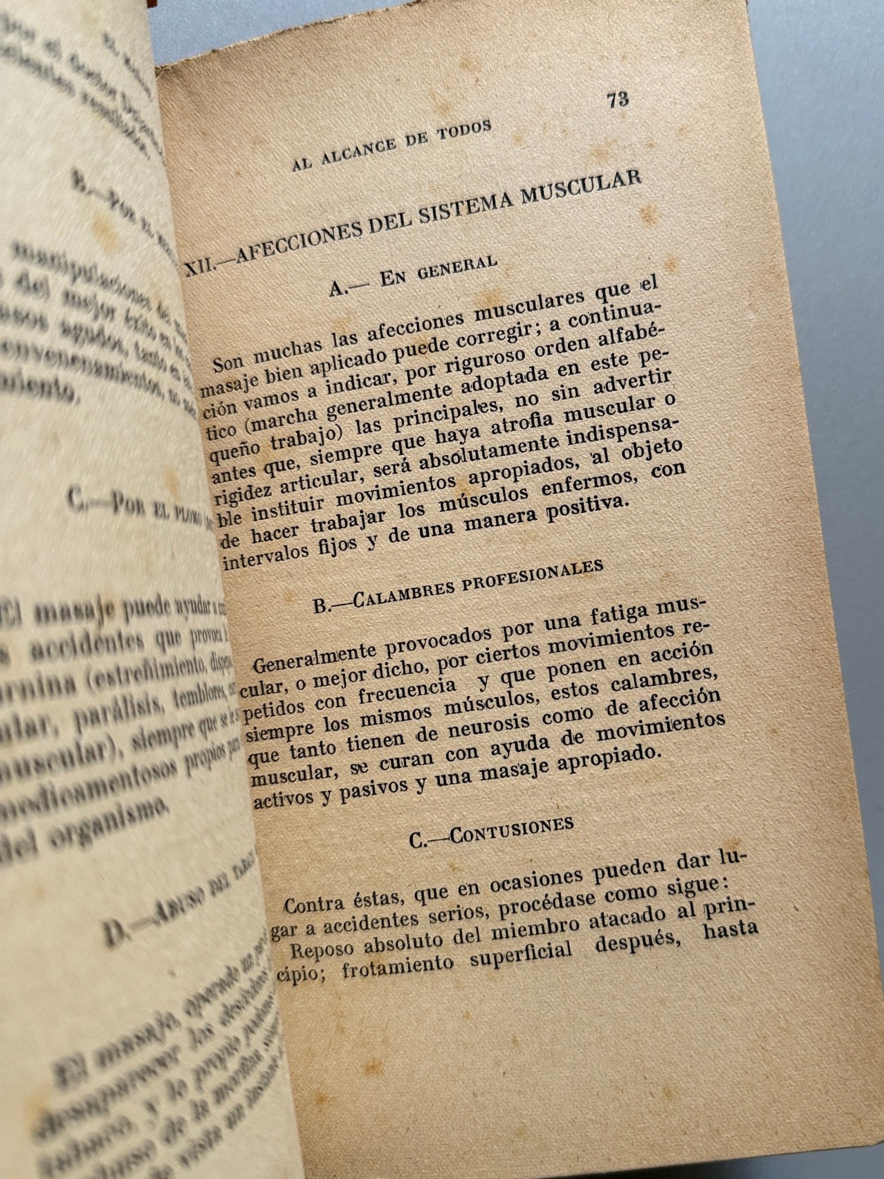 Libro de: El masaje al alcance de todos, Karl Brümmer, Juan de Gasso editor, ca. 1920