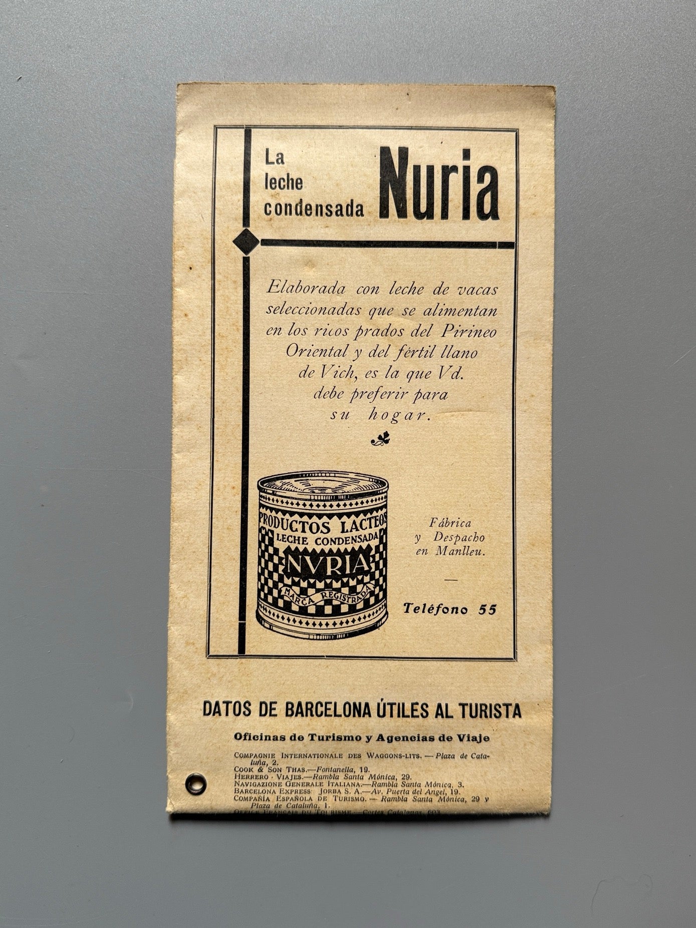 Libro de: Planómetro de la Exposición Internacional de Barcelona 1929 - Leche condensada Nuria