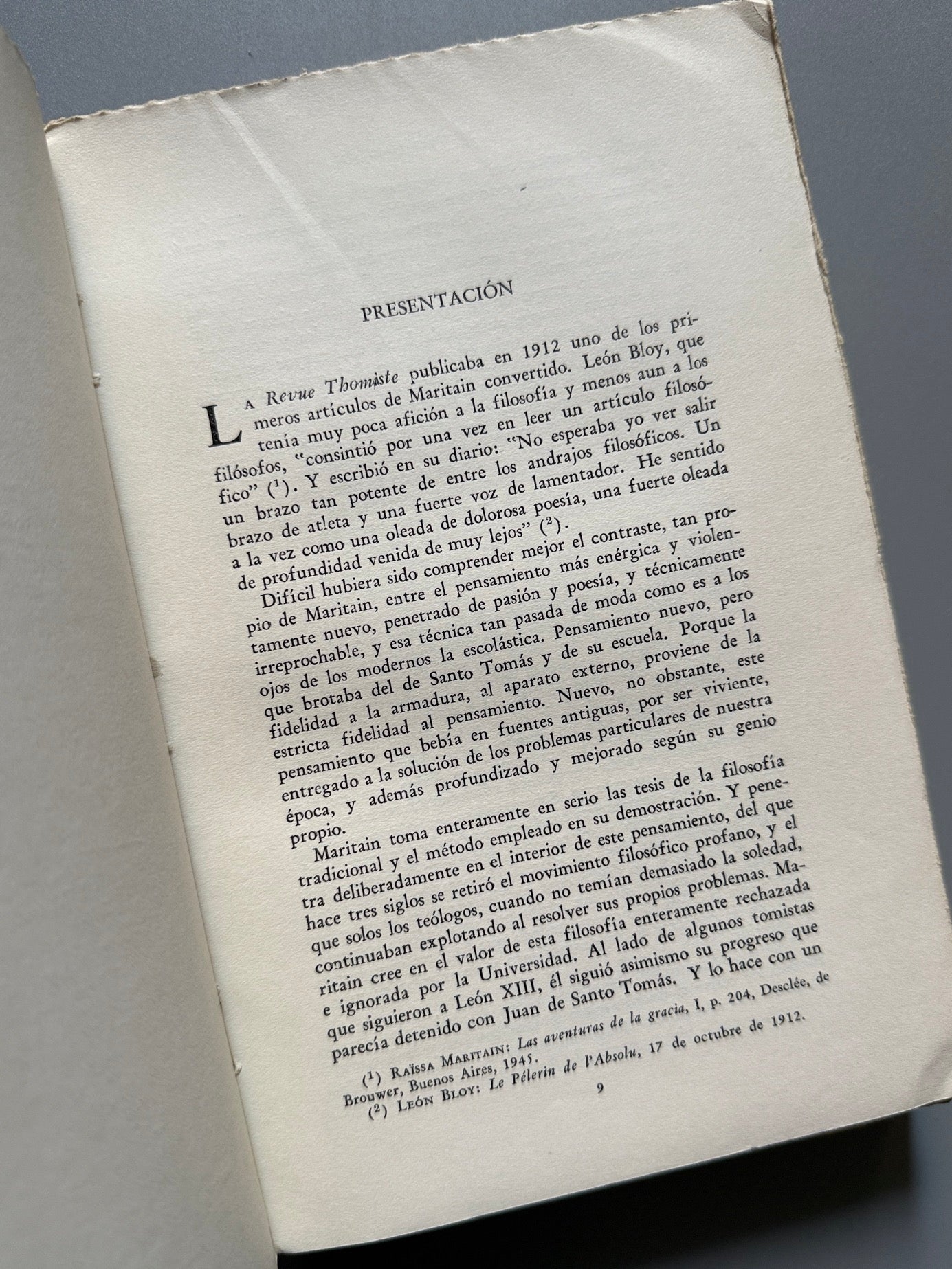 Libro de: Jacques Maritain, su obra filosófica, Varios - Ediciones Desclée de Brouwer, ca. 1955