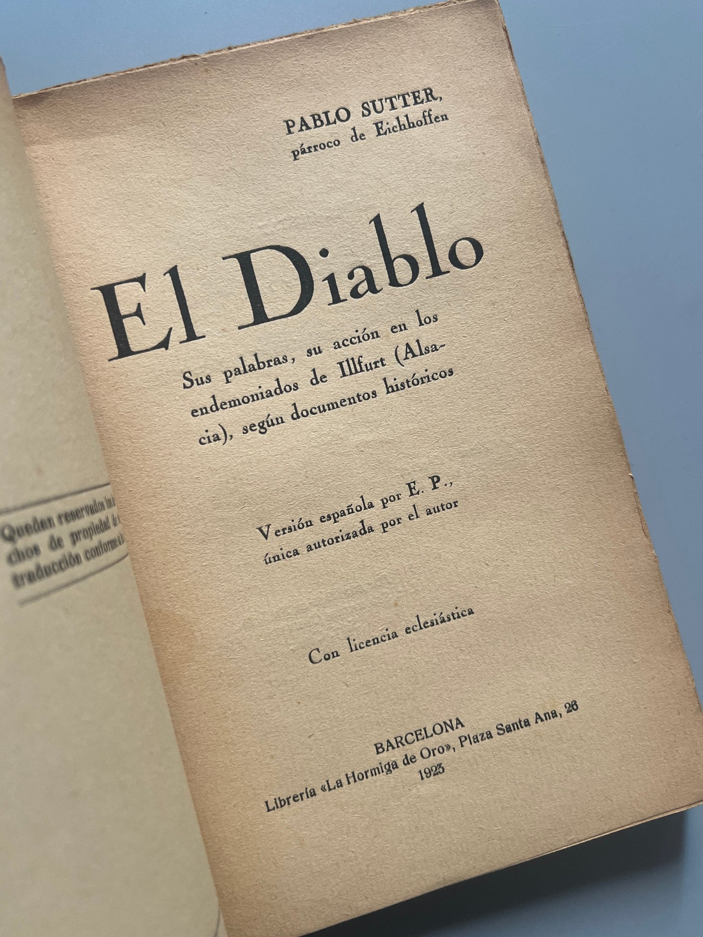 El Diablo, P. Sutter - Librería de la Hormiga de Oro, 1923
