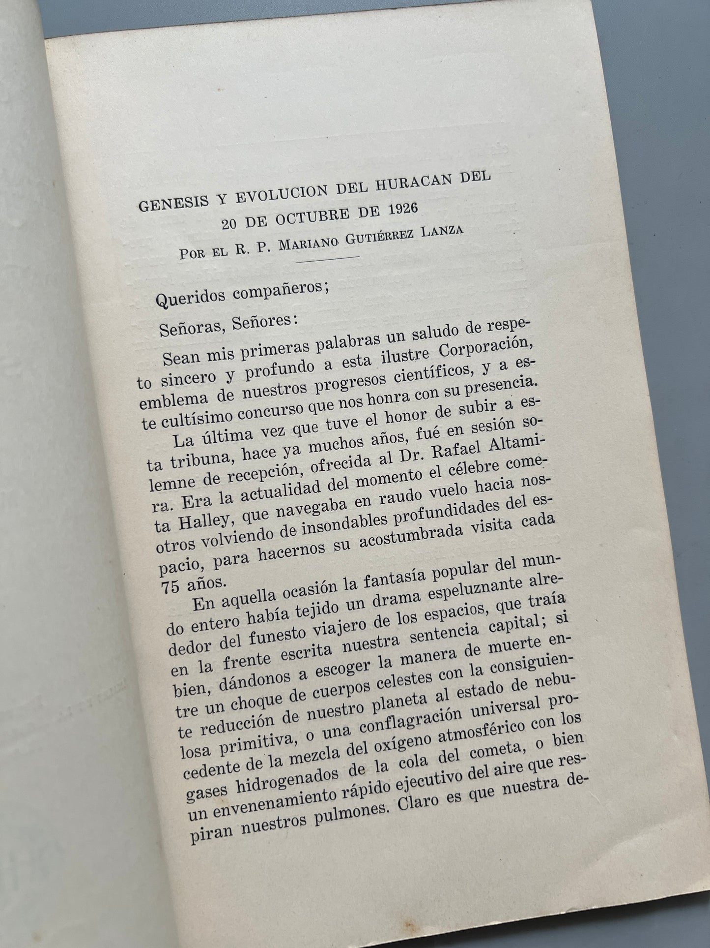 Génesis y evolución del huracán del 20 de octubre de 1926 y catálogo de ciclones de la isla de Cuba 1865-1962 - Habana, 1926