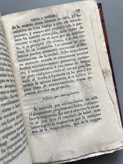 Manual de medicina legal y forense, A. Brierre de Boismont - Imprenta de los herederos de Roca, 1841