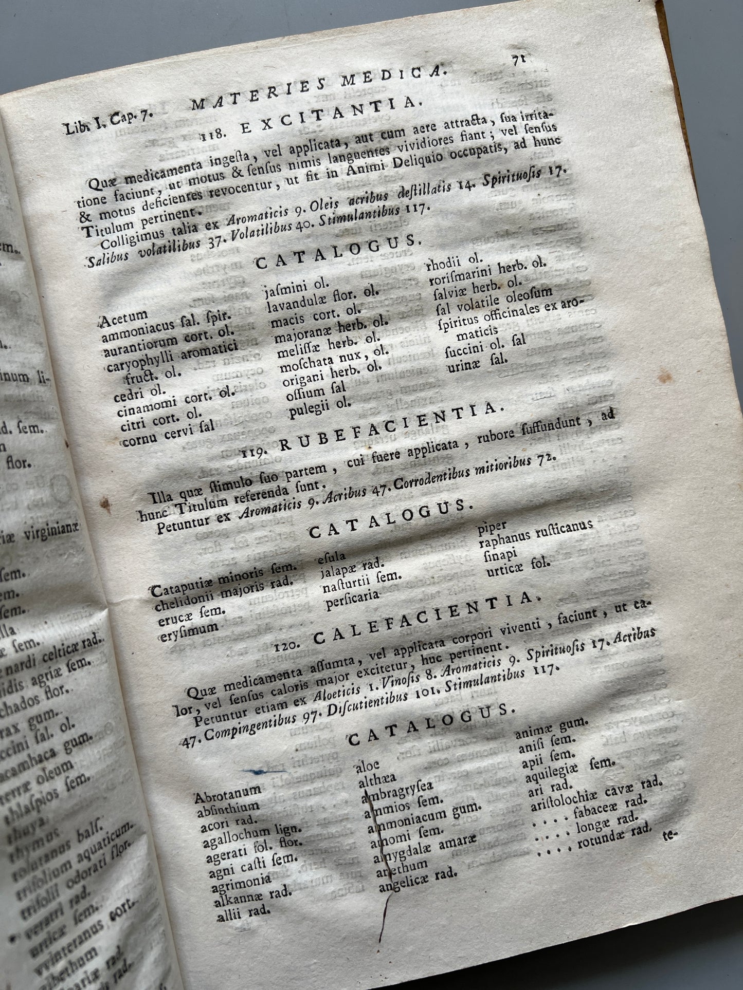 Materies medica exhibens virium medicamentorum simplicium catalogos in tres libros divisa, Davide de Gorter - Patavii, 1767