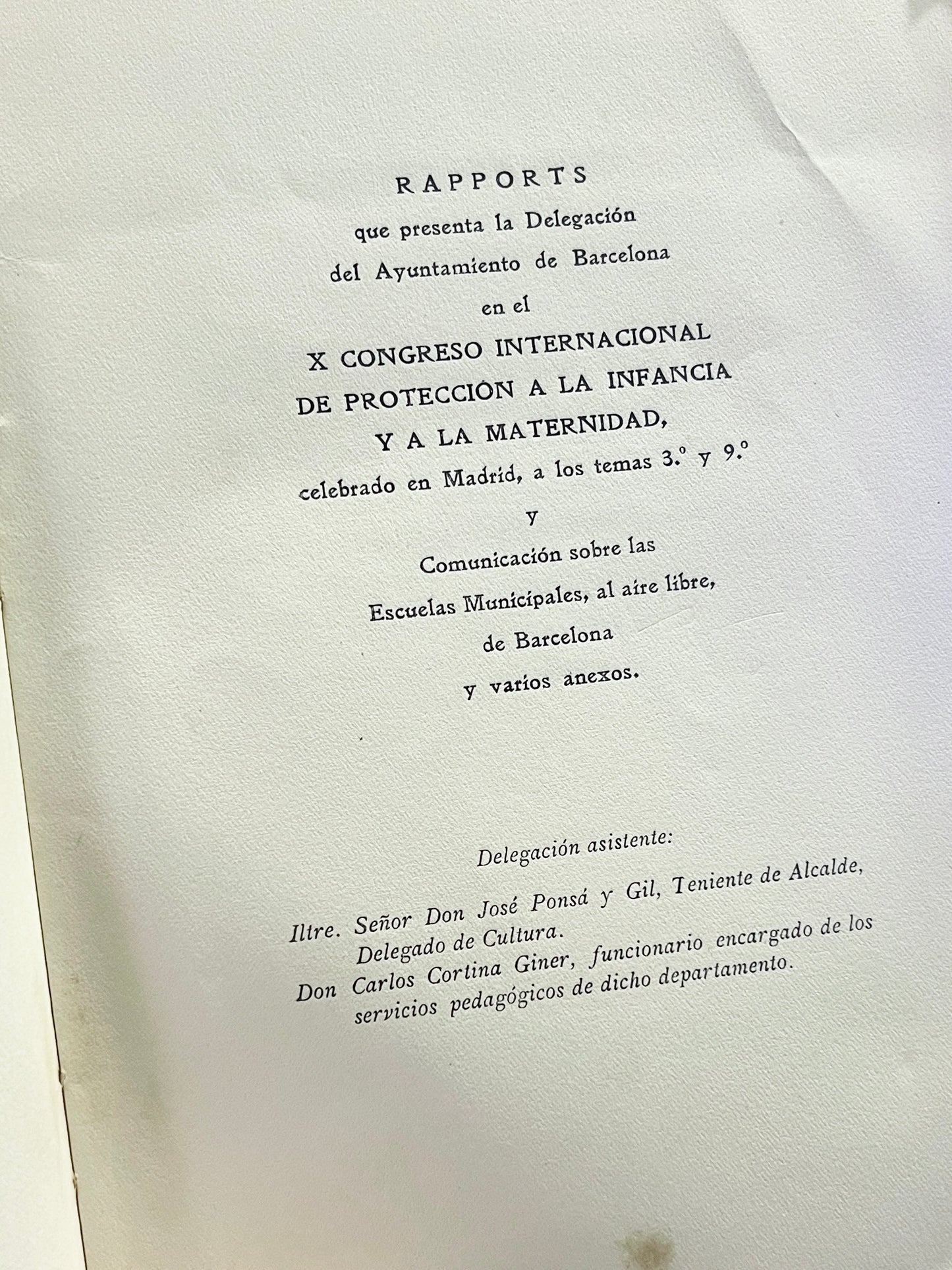 X Congreso Internacional de Protección a la Infancia y a la Maternidad - 1926