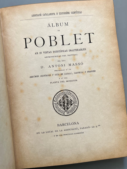 Álbum de Poblet, Antoni Massó - Associació Catalanista d'Excuersions Científicas, ca. 1890