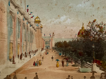 Albúmina de la Exposición Universal de París de 1889 - "Terrase des Beaux-Arts"