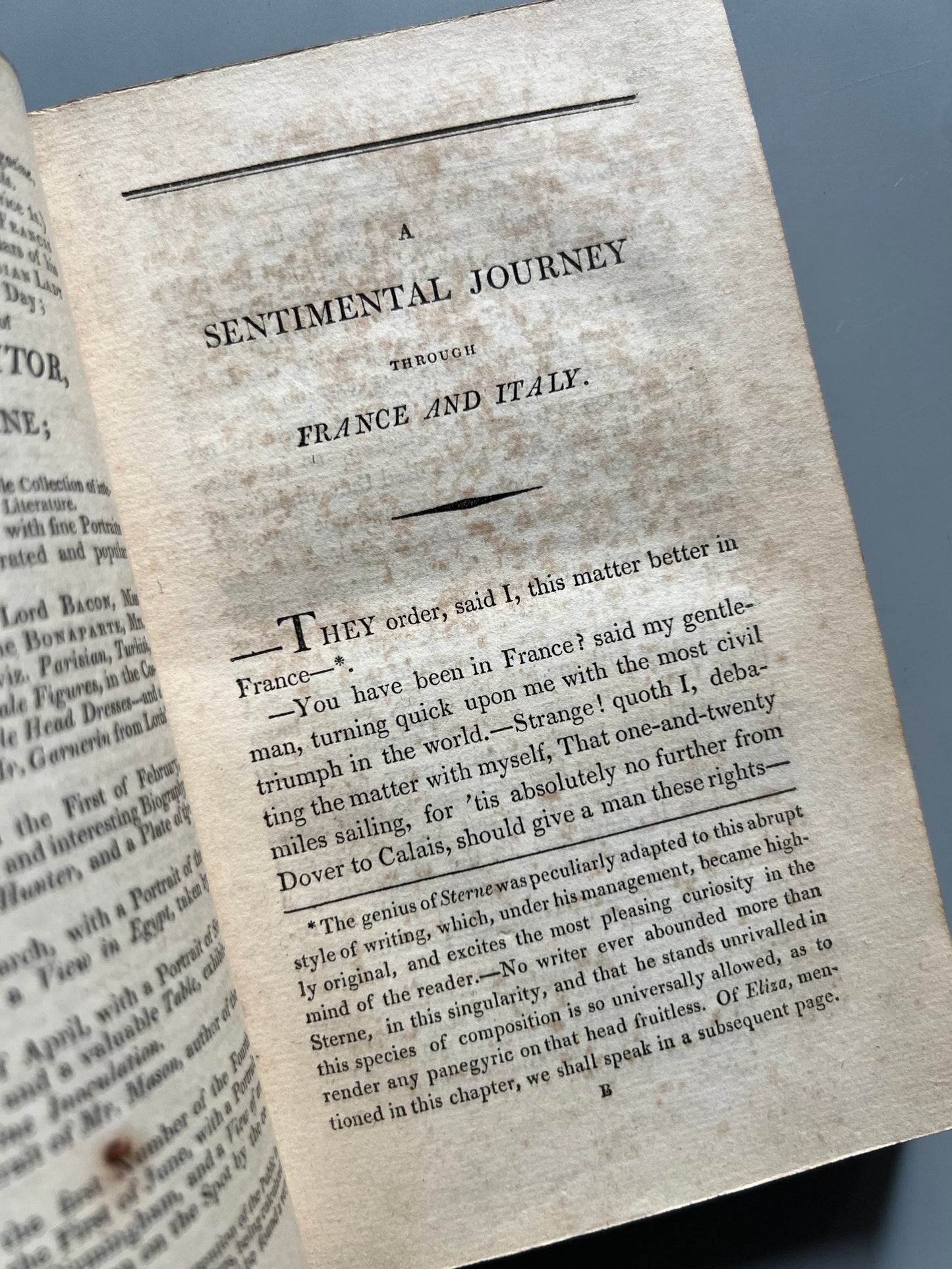 A sentimental journey through France and Italy, Laurence Sterne - Londres, 1803