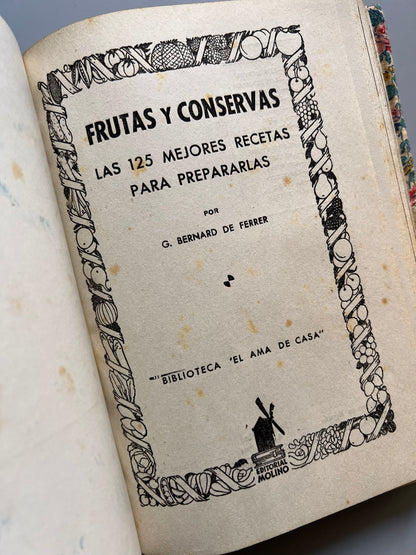 Biblioteca El ama de casa, 8 números encuadernados - Editorial molino, ca. 1945