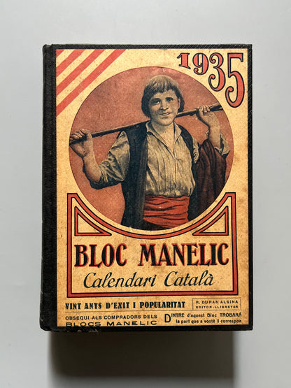 Bloc Manelic 1935, Calendari Català - R. Duran Alsina Editor-Llibreter, 1934