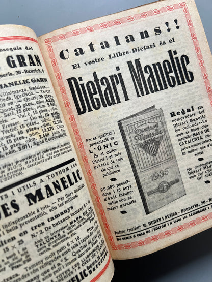 Bloc Manelic 1935, Calendari Català - R. Duran Alsina Editor-Llibreter, 1934