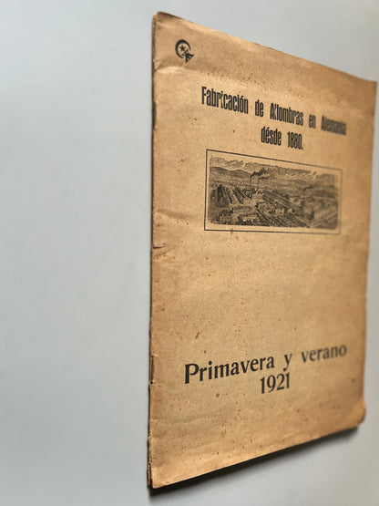 Catálogo de alfombras orientales. Fabricación de alfombras en Alemania desde 1880 - Primavera y Verano 1921