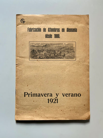 Catálogo de alfombras orientales. Fabricación de alfombras en Alemania desde 1880 - Primavera y Verano 1921