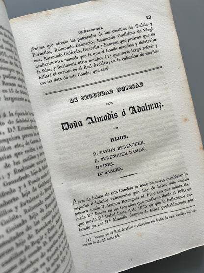 Los condes de Barcelona vindicados, Próspero de Bofarull y Mascaró - Imprenta de J. Oliveres y Monmany, 1836