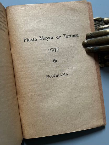 Días de sol de Luz Alba + Programa de la fiesta mayor de Tarrasa de 1915 - Imprenta, litografía y encuadernaciones Mulleras & Cª, ca. 1915