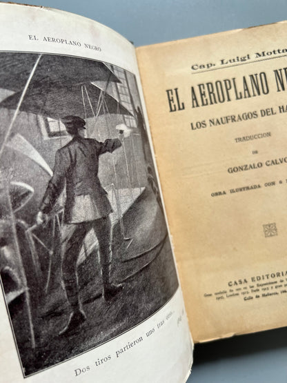 El aeroplano negro, cap. Luigi Motta - Casa editorial Maucci, ca. 1910