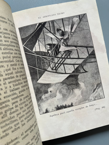 El aeroplano negro, cap. Luigi Motta - Casa editorial Maucci, ca. 1910