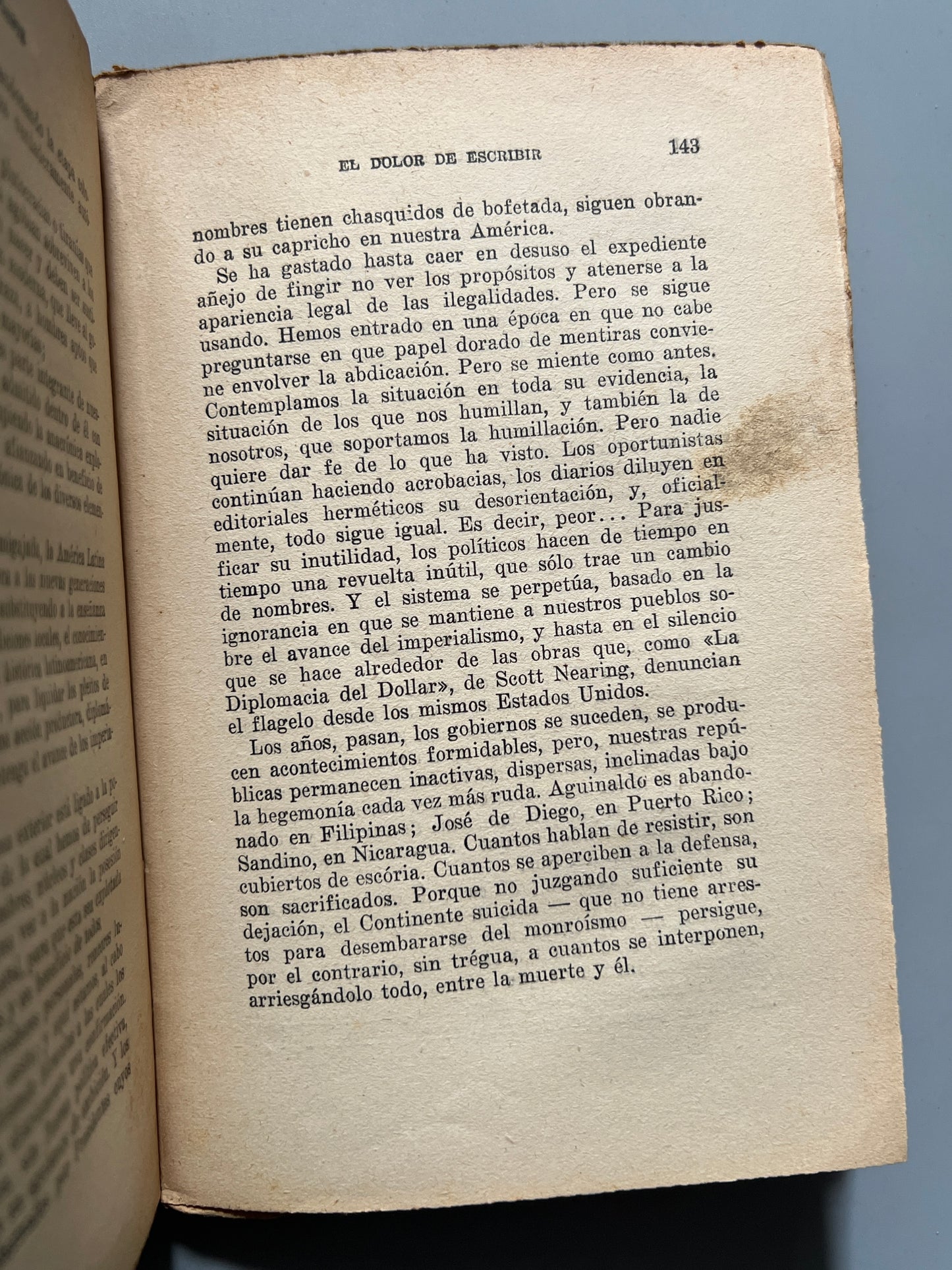 El dolor de escribir, Manuel Ugarte (firmado y dedicado a Miguel Rasch Isla) - C.I.A.P., 1933