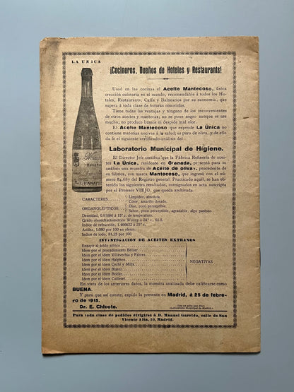 El progreso culinario nº37 - Madrid, marzo de 1916