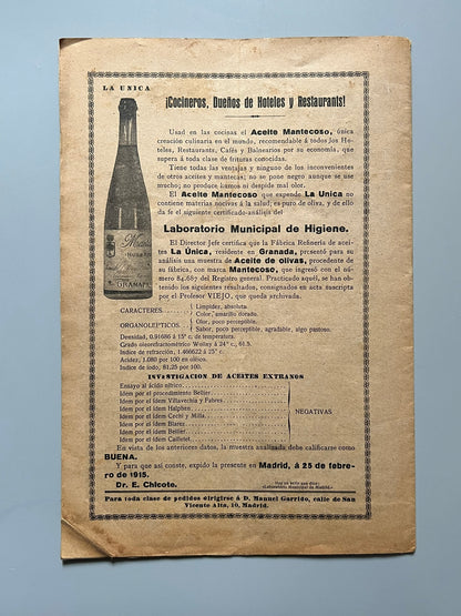 El progreso culinario nº38 - Madrid, abril de 1916