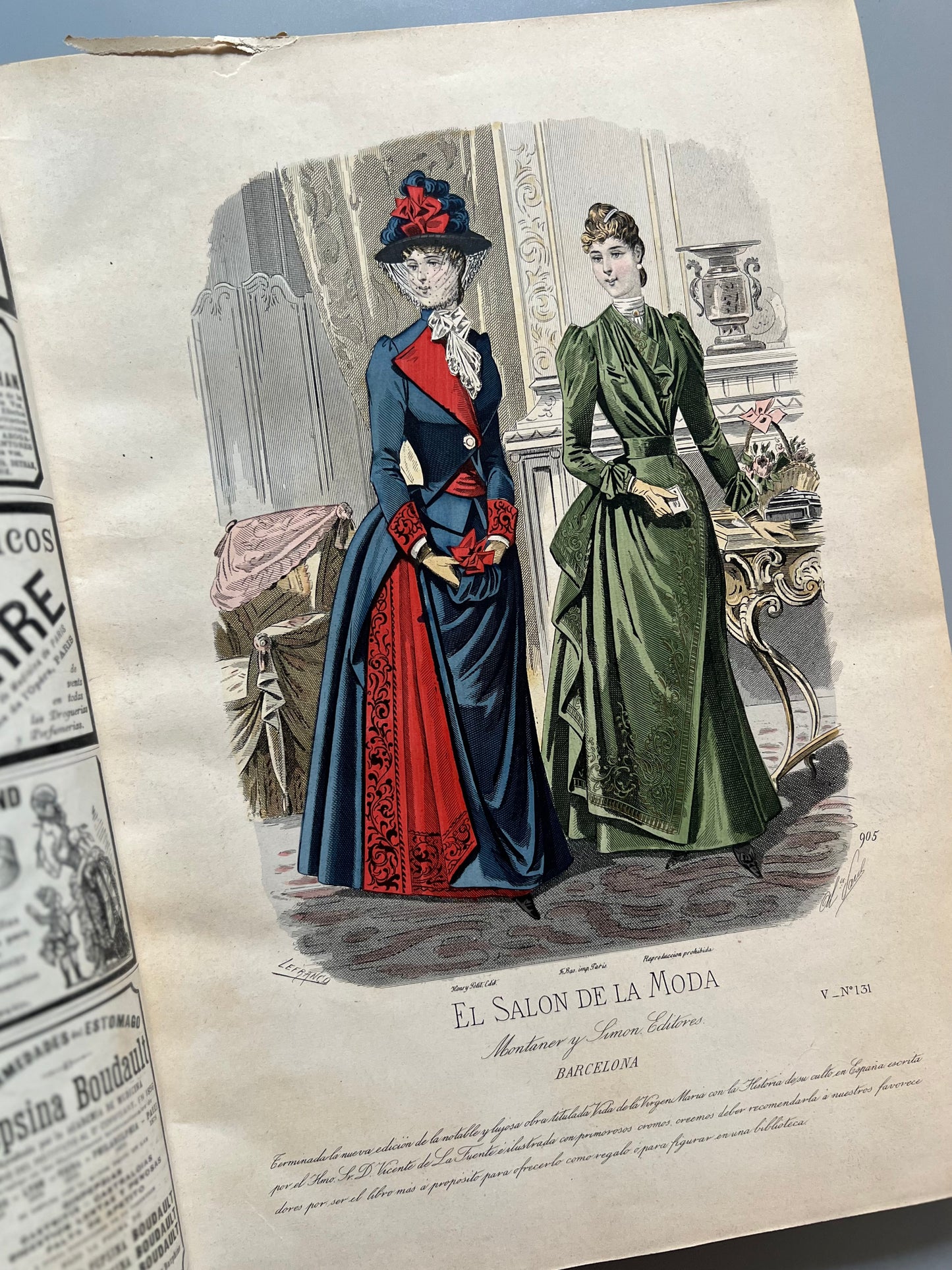 El Salon de la Moda, revista encuadernada - 1 de enero de 1889 al 16 de julio de 1890