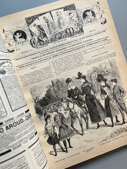 El Salon de la Moda, revista encuadernada - 1 de enero de 1889 al 16 de julio de 1890