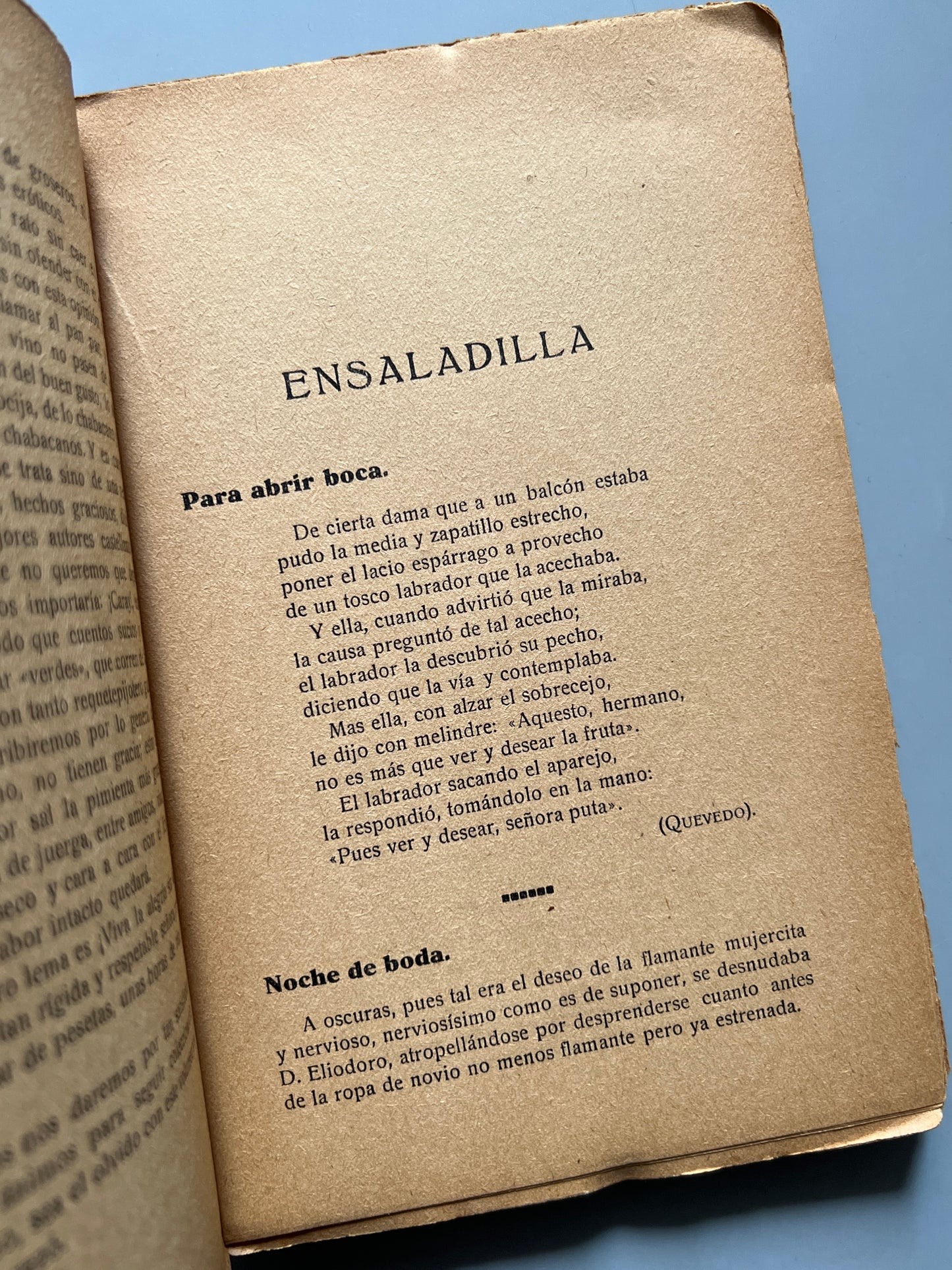 Ensaladilla. Antología erótico-burlesca - Ediciones Eros, ca. 1920