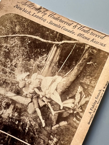 A fishing smack, fotografía estereoscópica escena romántica - Strohmeyer and Wyman, ca. 1899