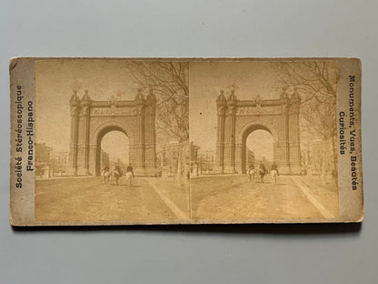 Arco del Triunfo de Barcelona, fotografía estereoscópica - Société Stéréoscopique Franco-Hispano, ca. 1900